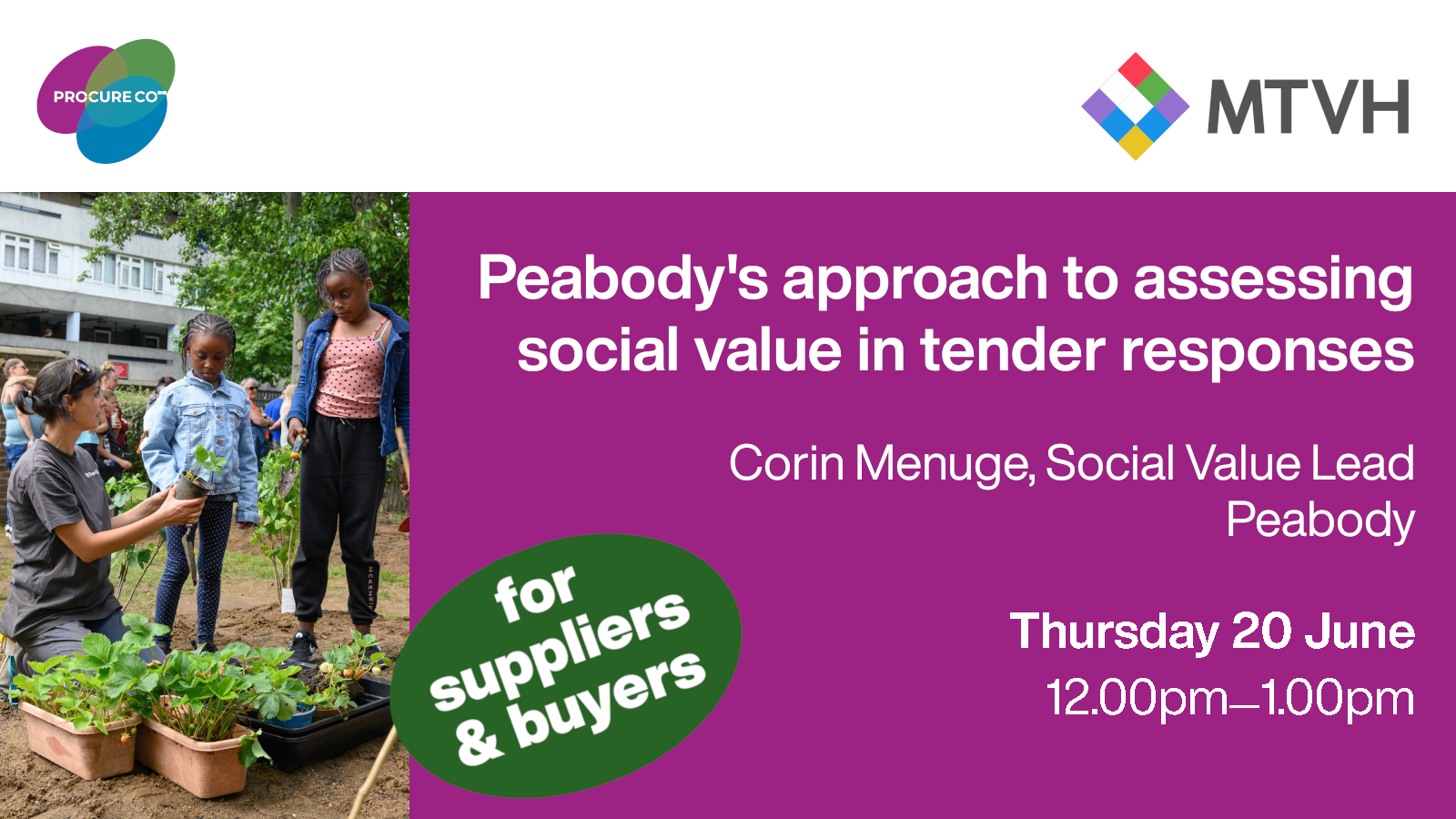 Corin Menuge on 'Peabody’s approach to assessing social value in tender responses'
